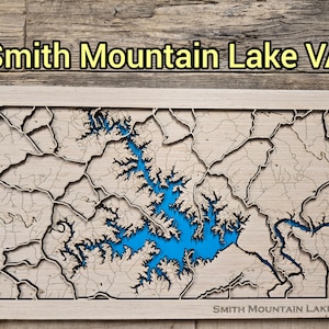 Smith Mountain Lake VA Map SVG: Layered 3D Laser File (Digital Download)