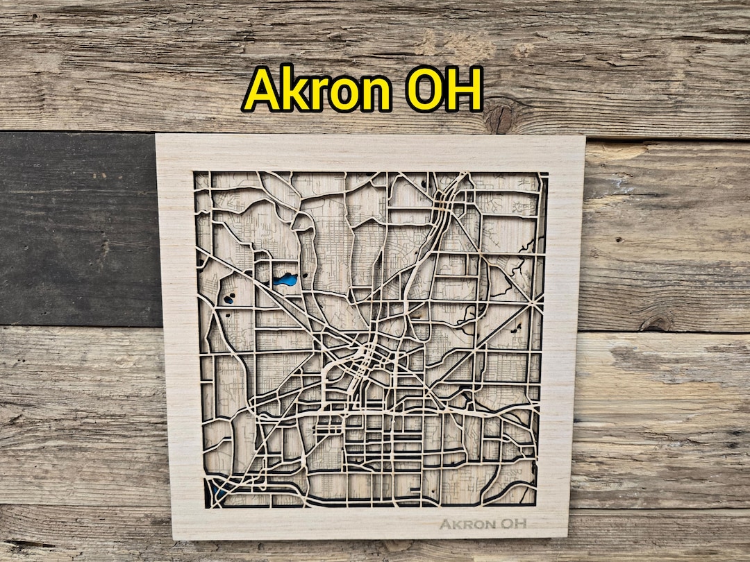 Ohio Layered Map Akron Ohio Layered City Map SVG Cutting File (digital Download) - Etsy
