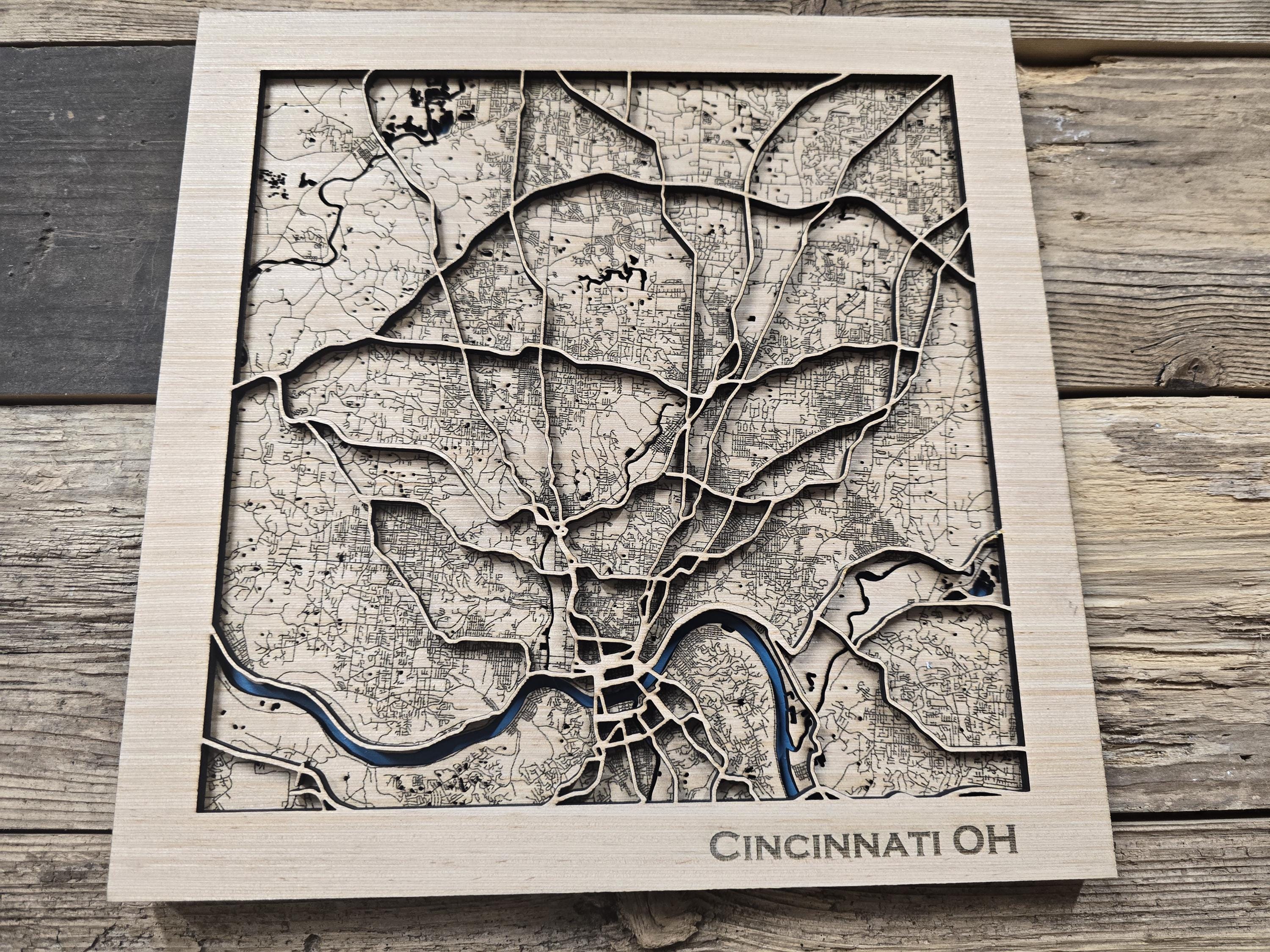 Ohio Layered Map Cincinnati Ohio Layered Map SVG File (digital Download) - Etsy