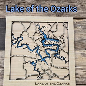 Lake of the Ozarks Seekarte für Laser geschnitten, lasergeschnittene Seekarte svg