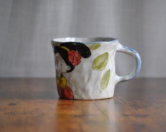Handmade Asian Character Coffee Mug – Ceramic Traditional Art