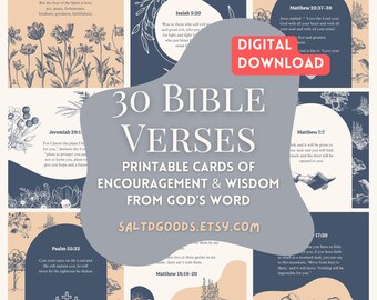 30 Bible Verse Cards Printable Download, Scripture Verse Cards, Motivational Cards, Prayer Journal, Inspirational, Bible Quotes, Faith cards