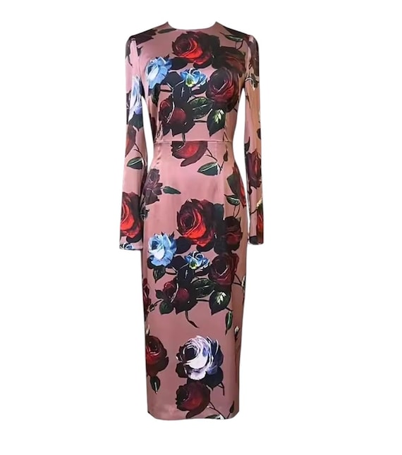 chinese dress ladies Tiered Ruffle Midi Dress Long Sleeve main image 0
