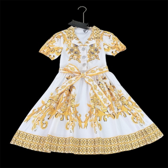 italian cotton summer dresses 12% OFF] Handcrafted French Vintage Summer Brocade Italian Fan Pure Cotton  Dress DRESS UP TIME