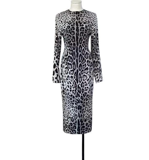 designer leopard print dress Eleni Leopard Print Midi Dress