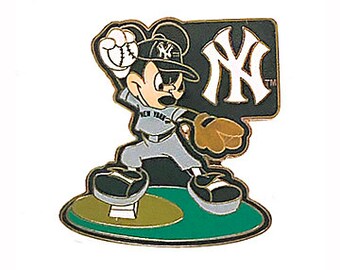 Mickey Mouse Disney Pin Mickey New York Yankees Pin Disney Mickey Mouse NY Pin Disney Trading Pins Disney Coleccionables