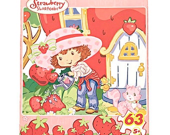 NIB Vintage Strawberry Shortcake Jigsaw Puzzle New Vintage Strawberry Shortcake 63 Piece Rose-Art Factory Sealed Puzzle Vintage Toys