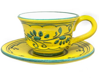 Vintage Italian Cup and Saucer Decorative Cup and Saucer Vintage Cup and Saucer Vintage Italy Ceramic Cup and Saucer