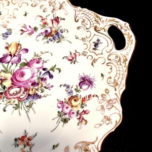 12” Antique Dresden Plate Hand Painted Dresden Plate by Franziska Hirsch Antique Dresden Collectible Plate