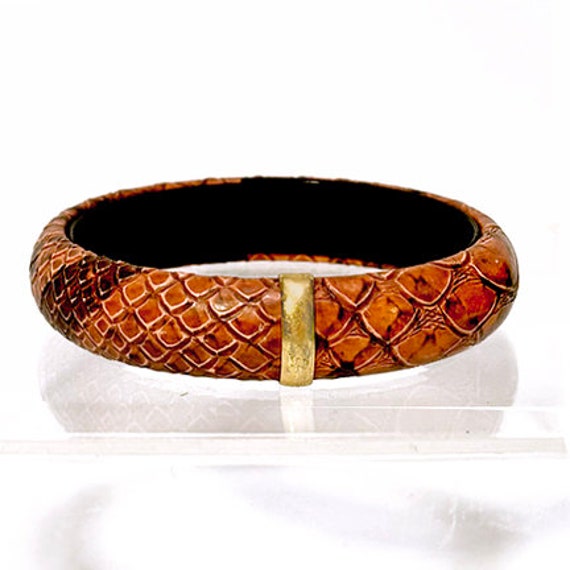 Vintage Faux Leather Snakeskin Bracelet Vintage Mi