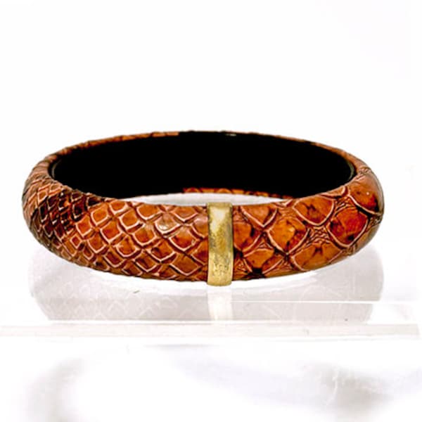 Vintage Faux Leather Snakeskin Bracelet Vintage Mid-Century Faux Leather Bracelet Leather Bracelet