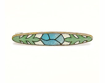 Vintage 1 1/4" Enamel Bar Pin Vintage Small Bar Pin Vintage Blue and Green Bar Small Pin Enamel Pin