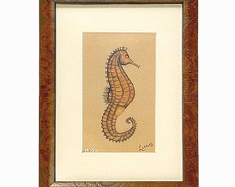 Vintage Signed/Numbered Seahorse Print Vintage Framed Seahorse Print Animal Print