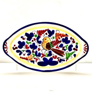 7 1/2” Vintage Mario Sambuco Italian Dish Vintage Relish Dish Made in Italy Hand Painted Trinket Dish