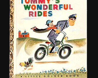 1948 Tommy's Wonderful Rides Golden Book B Edition VintageTommy's Wonderful Rides Children's Book Golden Books