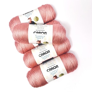 Caron Simply Soft Yarn Lot Victorian Rose Caron 5 New Yarn Skeins 6 oz.