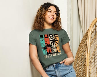 Women’s high-waisted t-shirt, Perfect Fit – Trendy Tops for Every Occasion, Graphic Tee, Comfy Colors Short Sleeve T-shirts.