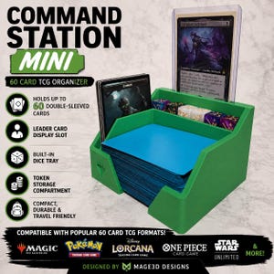 Command Station Mini | Organizer voor 60 TCG-kaarten | Accessoire voor Pokémon, Lorcana, MTG, One Piece en Star Wars Unlimited