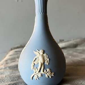 Wedgwood Vintage Blue Jasperware Bud Vase