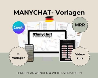 MANYCHAT- 13 Verkaufs-Vorlagen- Video-Anleitungen- MRR-Rechte (Master Resell Rights)