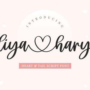 Skript-Schriftart, Schriftart mit Herzen, kursive Schriftart, Schriftart mit Schwänzen, Hochzeitsschriftart, Cricut-Schriftart, Schriftart für Cricut, Skript-Schriftart SVG - Liya Hary-Schriftart