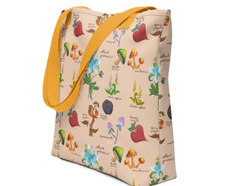 Zelda Breath of the Wild Inspired Plants Tote Bag - Botanical Guide