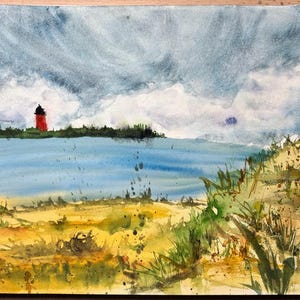 Acquerello di Smyrna Dunes Park / Dipinto di New Smyrna Beach / Arte murale costiera della Florida / Paesaggio di spiaggia originale 12x16 / Decorazione naturale