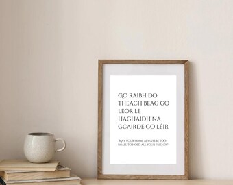 Minimalist Irish Language Poster. Printable PDF.