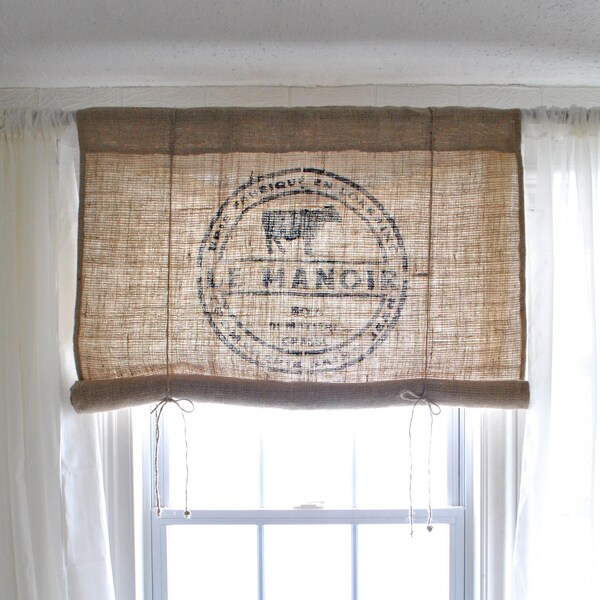 Burlap Sack Curtain Etsy