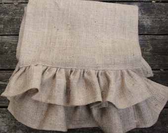 Ruffled Burlap Table Runner