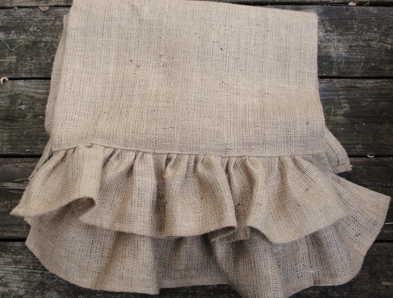 Ruffled Burlap Table Runner image 1