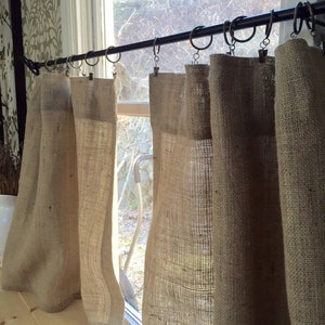 Natural Burlap Cafe Curtains, set of 2 panels image 4