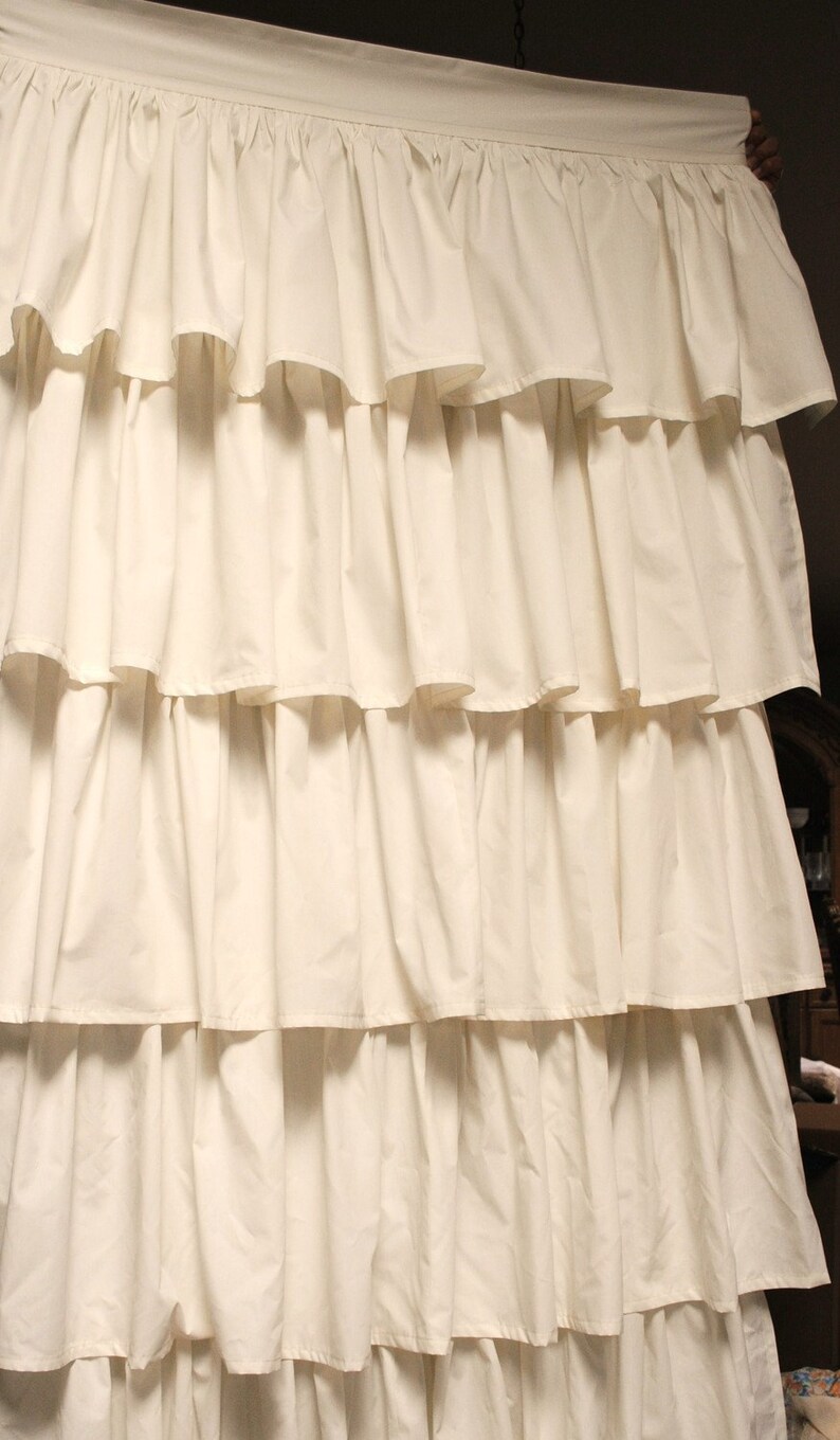 Cream Ruffled Curtains | Etsy