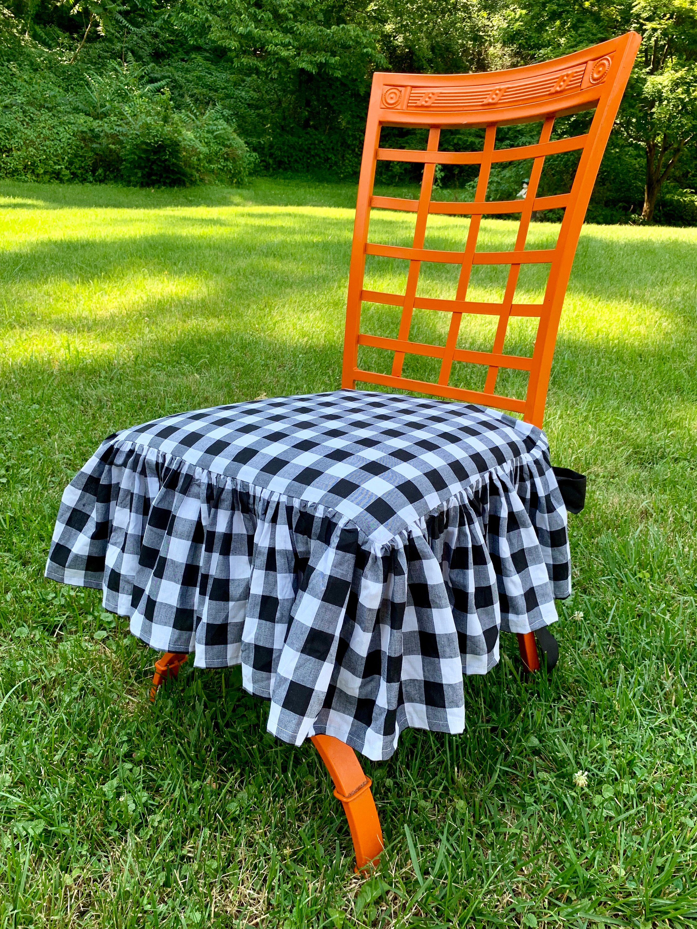 Gingham Chair Cover Etsy