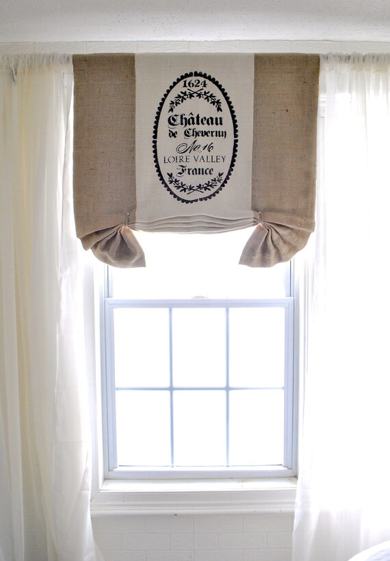 Chateau Natural Burlap Blackout Curtain Valance Etsy