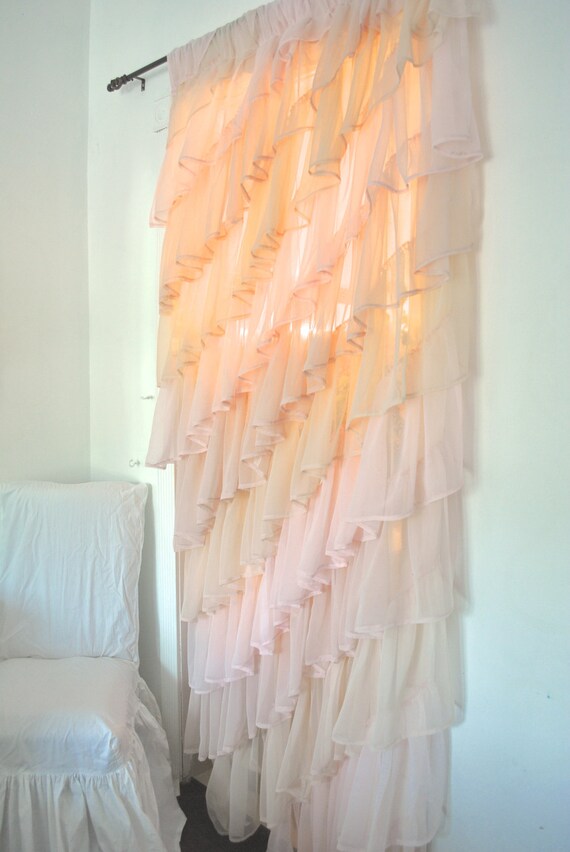 Ruffled Sheer Bedroom Curtain Etsy