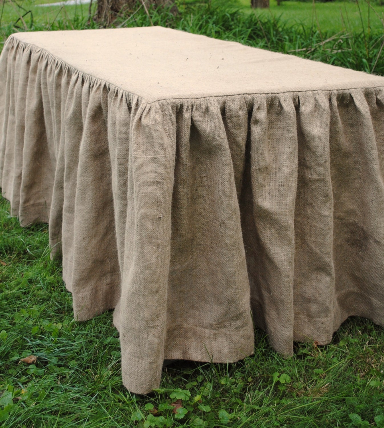 Burlap Tablecloth Gathered Skirt Etsy