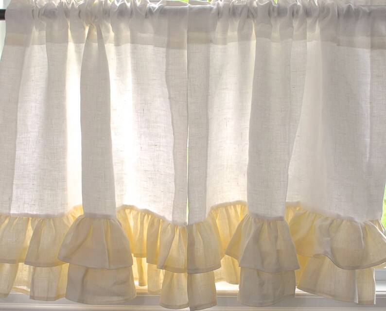 Linen Cafe Curtains Etsy
