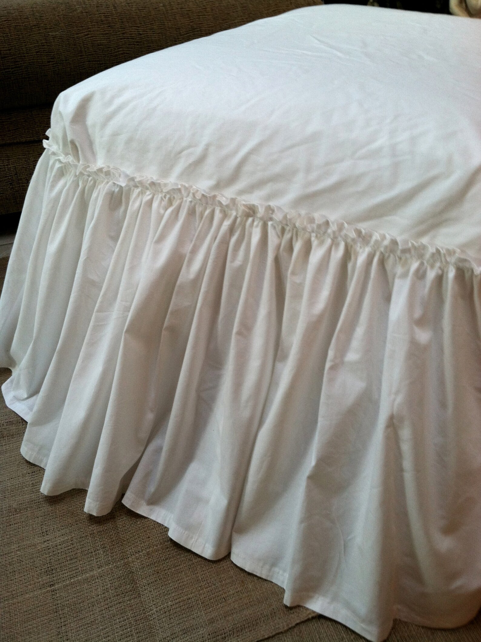 Gathered Skirt Ottoman Slipcover Etsy