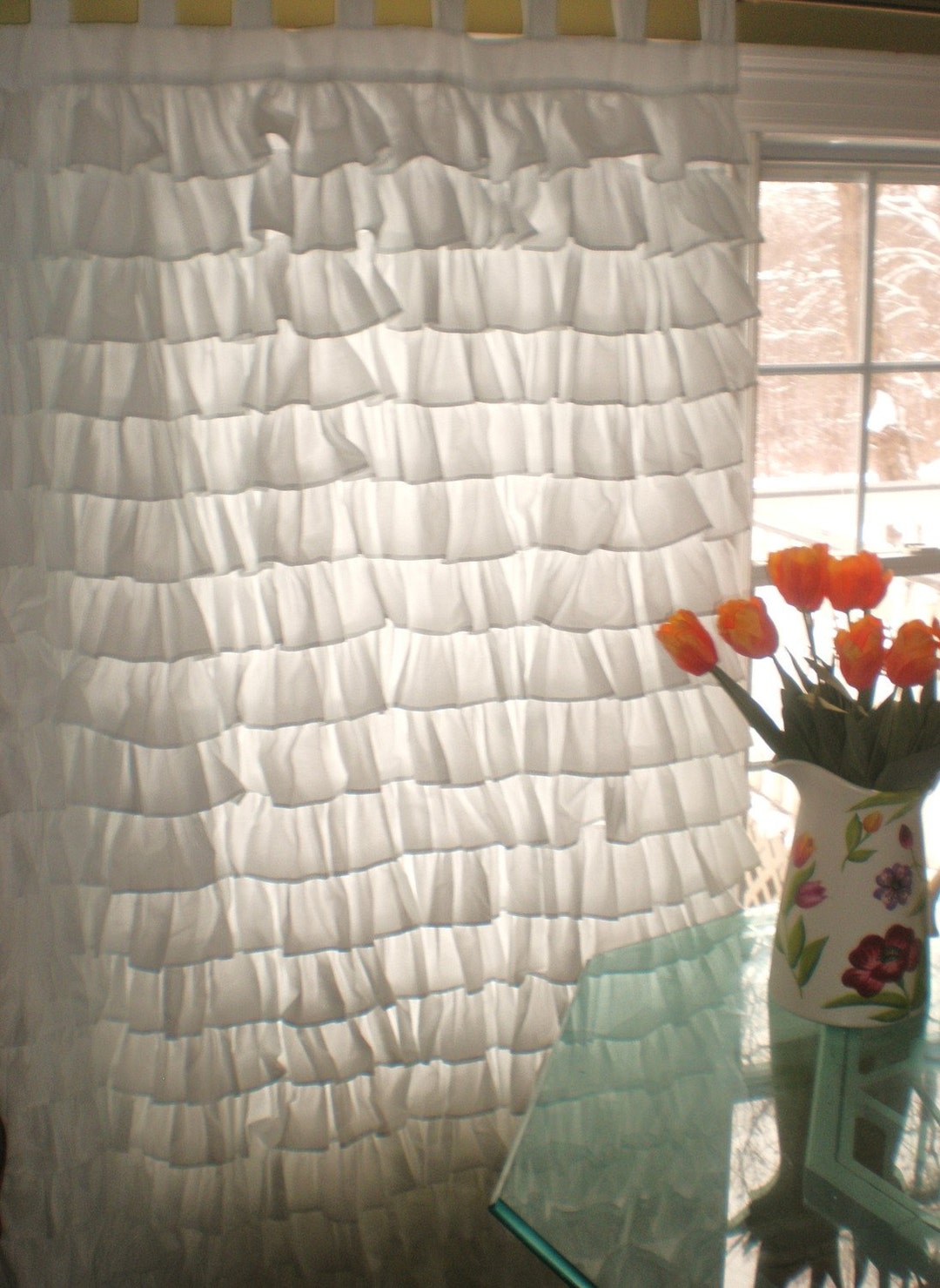 Curtain Rufflet Small Ruffles Curtain - Etsy
