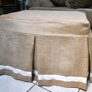 Burlap Ottoman Slipcover