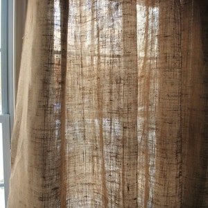 Burlap Curtain Panel with Grommets image 2