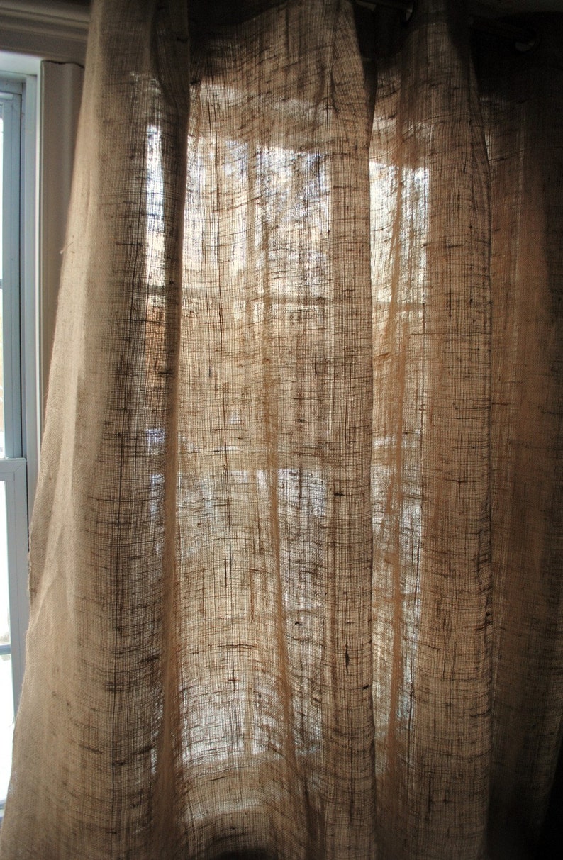 Burlap Curtain Panel with Grommets image 2