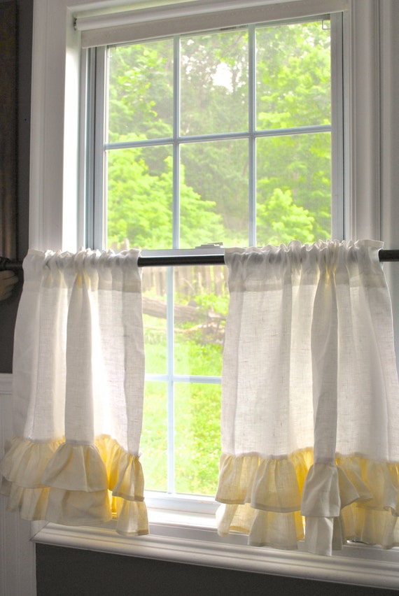 Linen Cafe Curtains Etsy