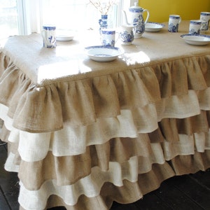 Burlap Ruffled Tablecloth image 3