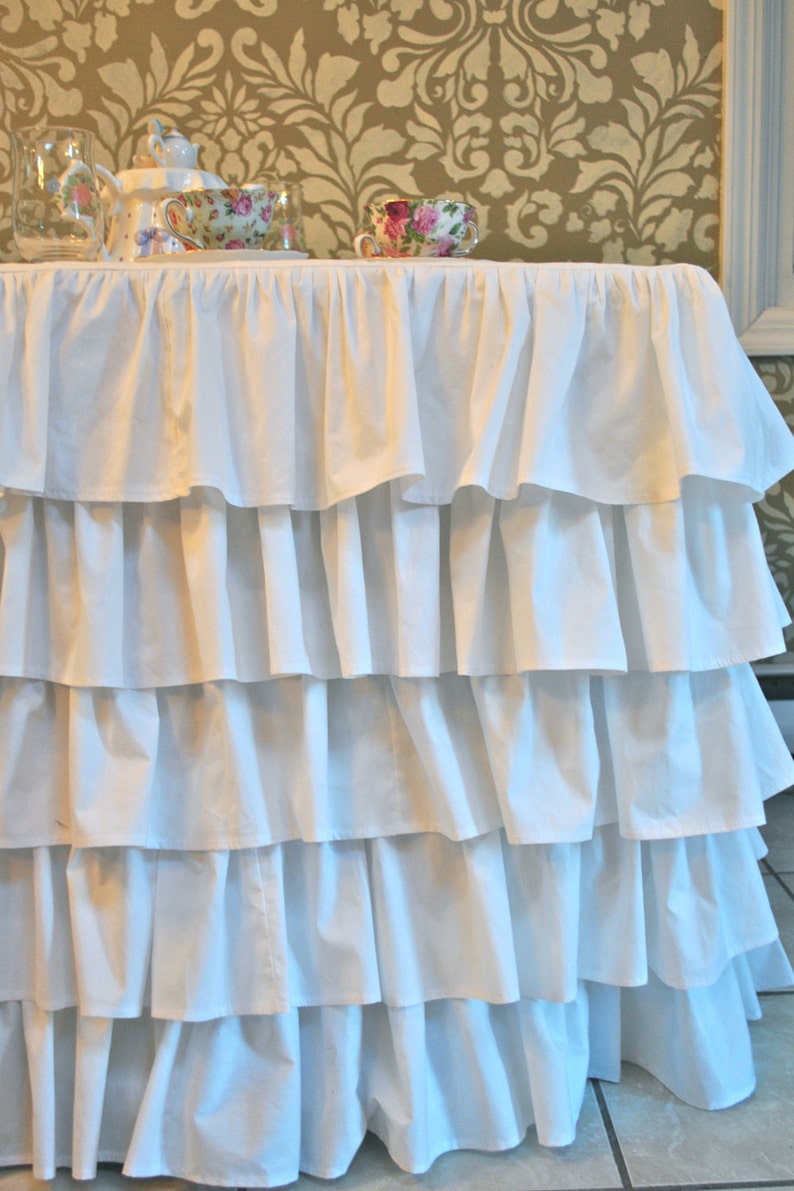 White Ruffle Tablecloth | Etsy