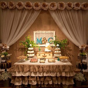 Burlap Ruffled Tablecloth image 2