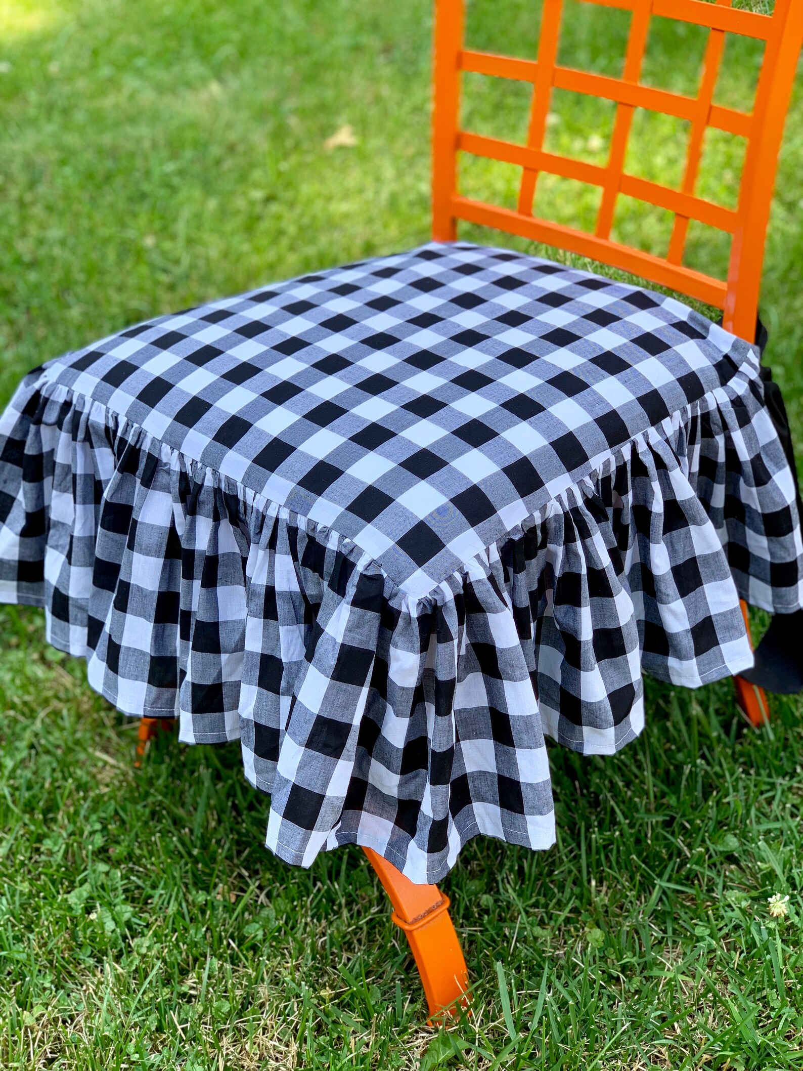 Gingham Chair Cover Etsy
