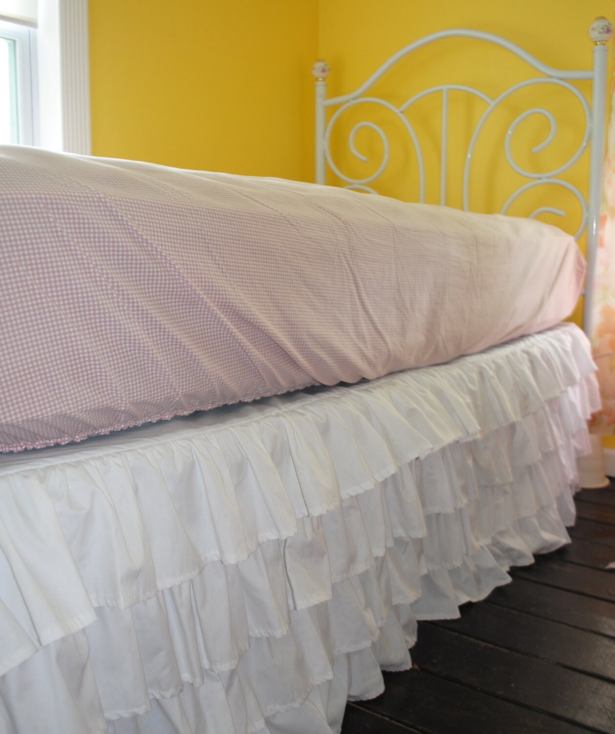 White Ruffle Bed Skirt Queen or King Etsy