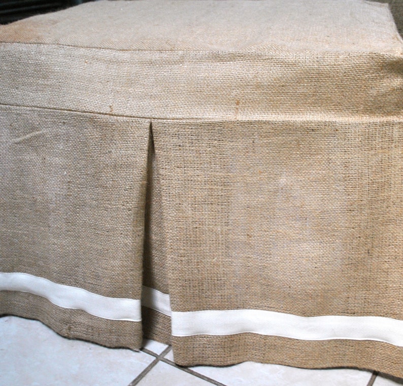 Burlap Ottoman Slipcover image 4